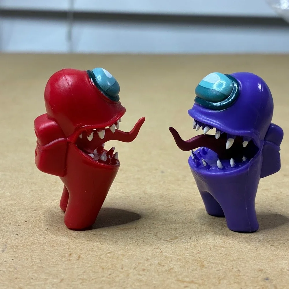 Official Among Us Monster Impostor Figure Lot Red Purple Innersloth Minis 2”